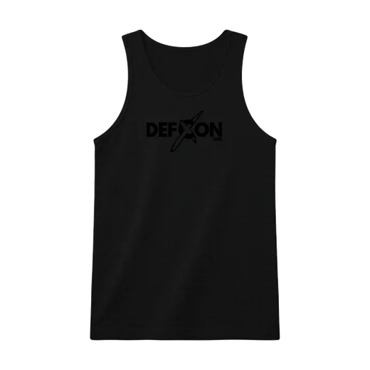 Débardeur Black on Black : Noir. Logo DEFCON ONE noir, ton sur ton.