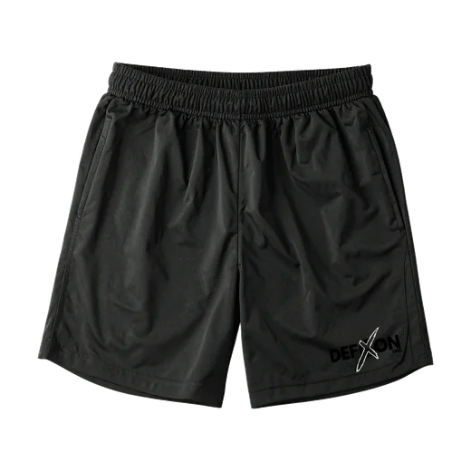 Short Croix blanche : Noir, taille élastique. Logo DEFCON ONE noir en bas de la jambe gauche, son X blanc.